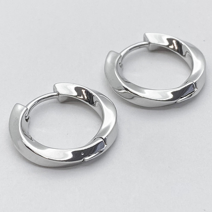 Швензы-кольца с родиевым покрытием, размер 20*3,3 мм, цена за пару