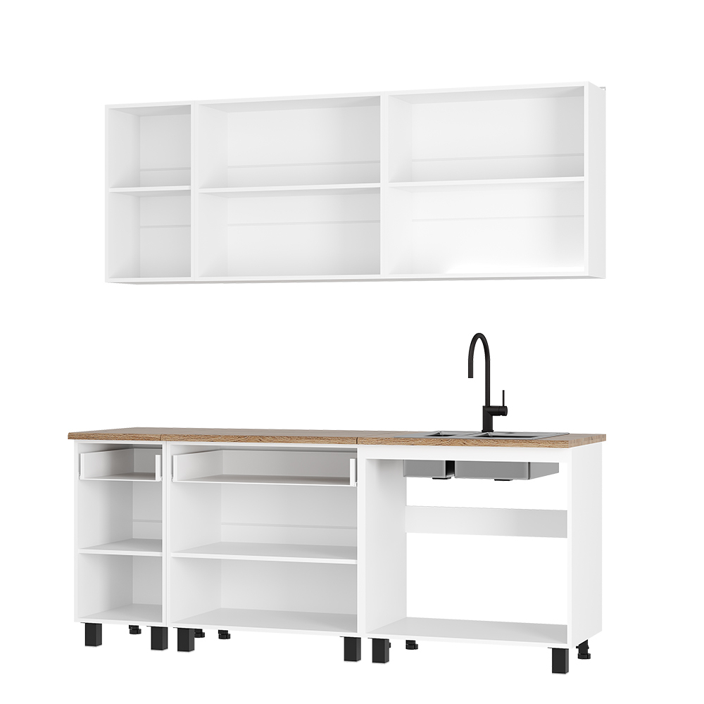 Кухня 2,0м Монтана Белый/Графит/Дуб кера