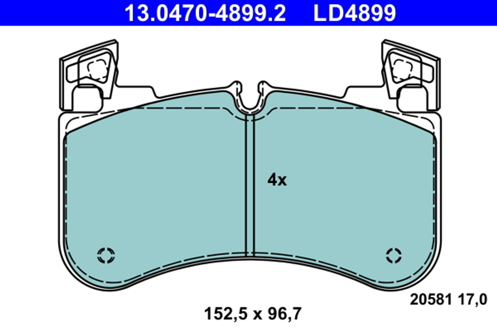 ATE - 13047048992-ATE - Brake Pad Set, disc brake