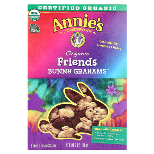 Annie's Homegrown, Organic Friends Bunny Grahams ™, шоколадная крошка, шоколад и мед, 198 г (7 унций)