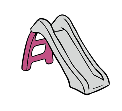 Горка детская 70 см, серый/розовый