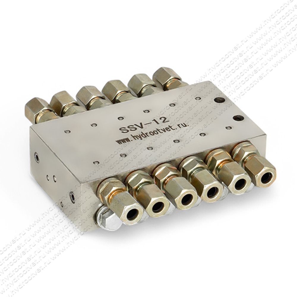 SSV-12 - Питатель для прогрессивных систем смазки с рабочим давлением 300 бар, количество выходов 12, максимальная доза 0,2 мл/цикл, без реле SSV-12 - Питатель для прогрессивных систем смазки с рабочим давлением 300 бар, количество выходов 12, максимальная доза 0,2 мл/цикл, без реле