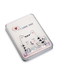 WW-116 Зеркало прямоугольное с плавающими блестками «Веселые зверята» в асс.