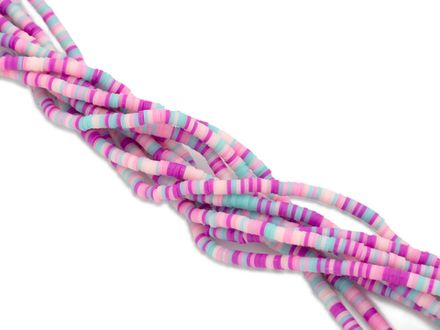 Нить каучуковых бусин 4мм, микс (опт)