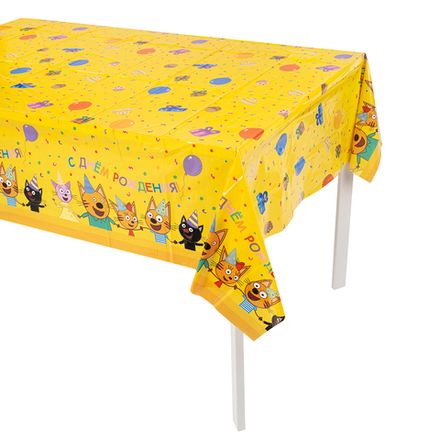 Скатерть "Три кота" желтая 120х180см