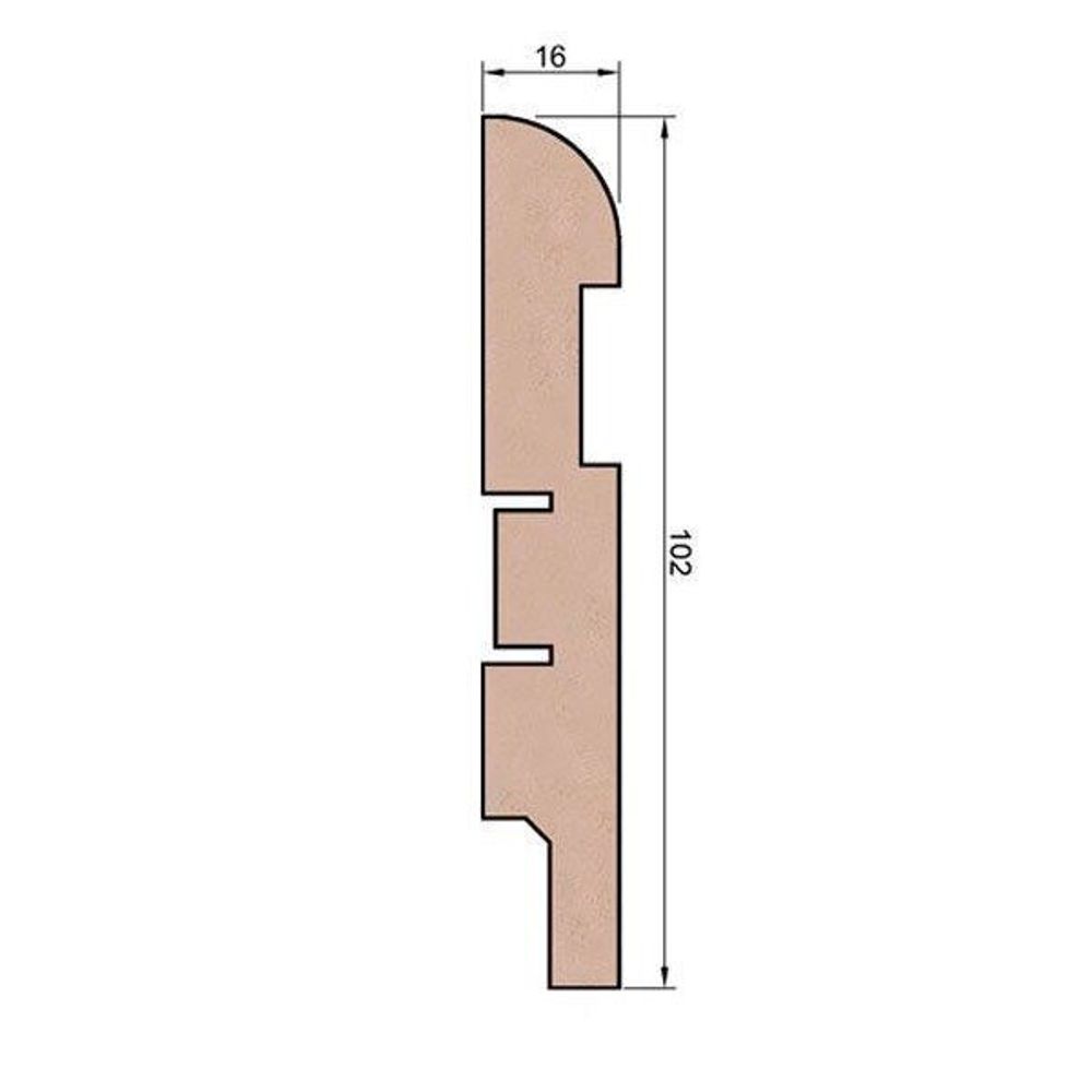 Плинтус под покраску, 102x16 мм
