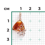 Подвеска «Пчела на сотах» из красного золота с янтарём и натуральными топазами white