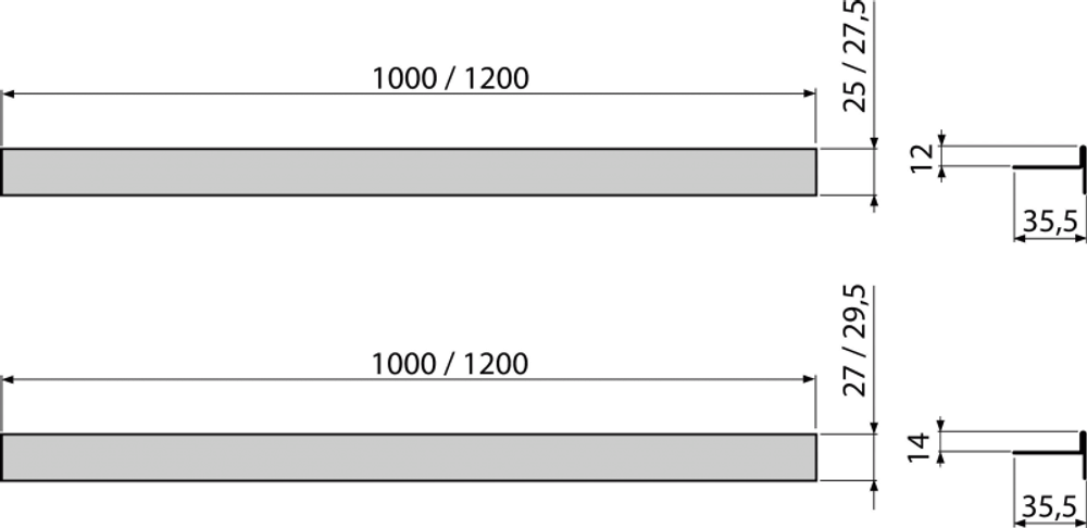 Pейка AlcaPlast для пола с уклоном APZ905M/1000 двухсторонняя, универсальная, 1 м