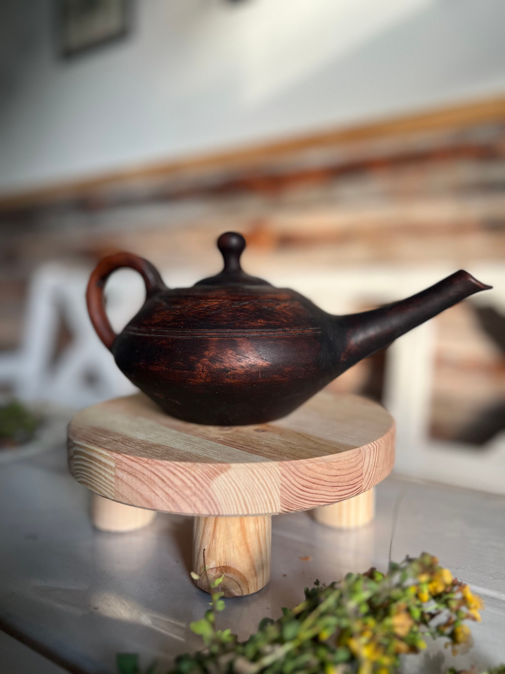 Подставка для сервировки, для цветов, под горячее из массива сосны