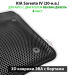 Автомобильные коврики ЭВА с бортами на 3 ряда для KIA Sorento IV (20-н.в.) бензин / дизель, для 6-ти местного авто