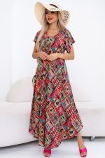 Платье Магия лета (марсала/абстрация) Р11-867/24 Nikol (Акция)