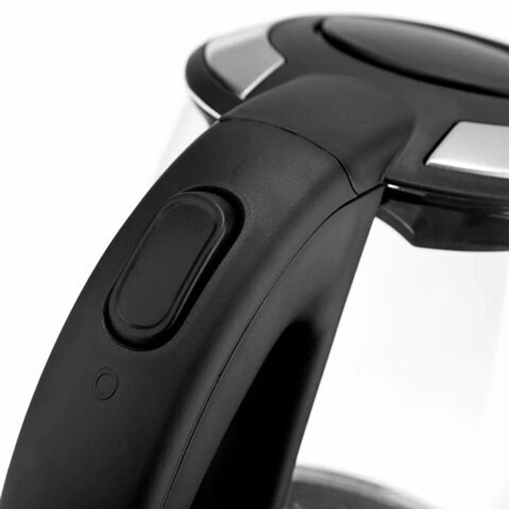 Чайник BRAYER BR1044BK, 2 л, 2200 Вт, закрытый нагревательный элемент, стекло, черный