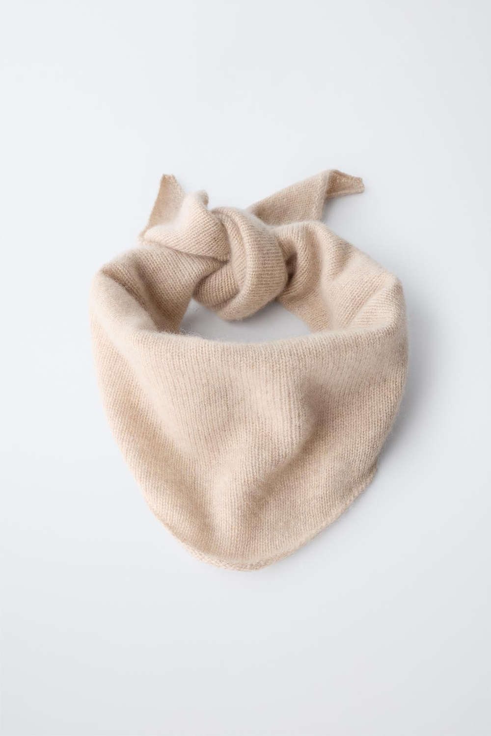 ZARA ТРЕУГОЛЬНЫЙ ШАРФ ИЗ 100% КАШЕМИРА, ЦВЕТ ЛЬДА