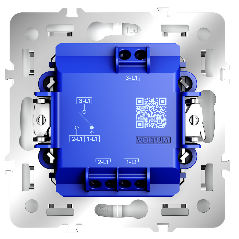 Выключатель встраиваемый VOLTUM S70 для жалюзи 10А, (белый матовый)