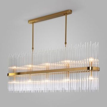 Умная подвесная люстра со стеклянным рассеивателем 10*Е14 486/10 латунь Allure Bogate's