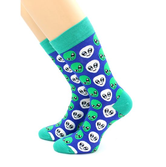 Носки с принтом "Инопланетянин" синие Hobby Line