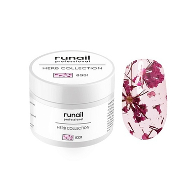 RuNail Гель-лак с сухоцветами Herb collection, 5г амарантово-розовый