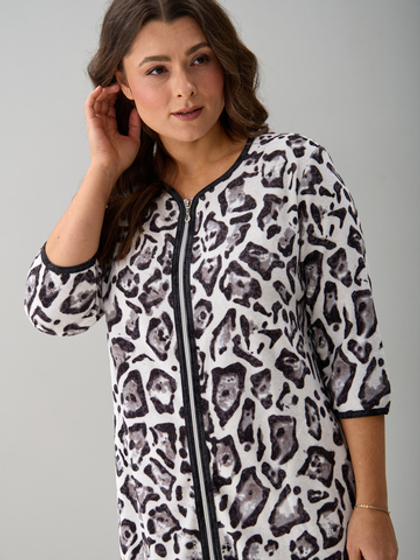 Халат Хм-562/серый-акварельлеопард