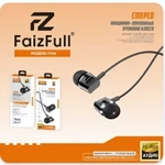Гарнитура FaizFull FN26, вакуумные, разъем Jack, кабель 1.2 м Black