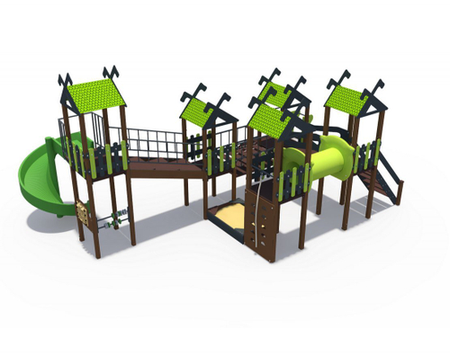 Игровой комплекс Лесная долина Н-1200 Н-900 и винтовой скат Н-2000 ДИО 06070.2