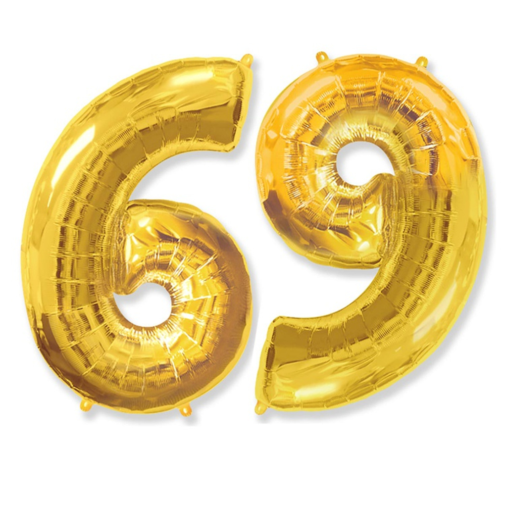 Шар фольгированный Цифра 6 101 см (Золотой)