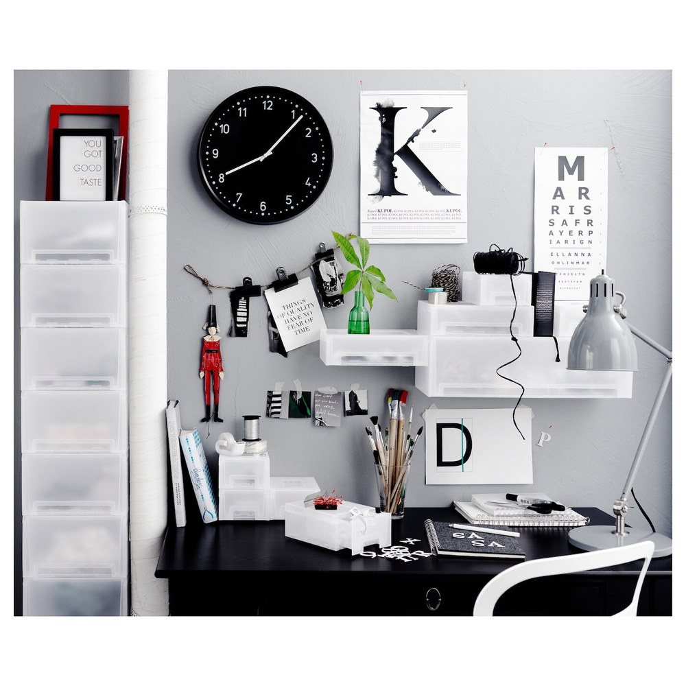 IKEA BONDIS  (ИКЕА БОНДИС)  -  Настенные часы, черные, 38 см