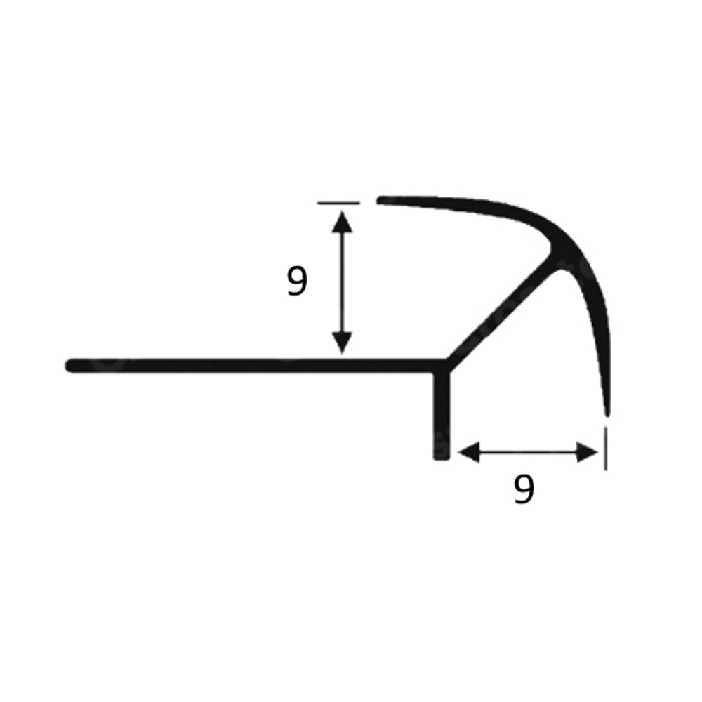 НАП  9*9мм "DO-3" 2,7м Серебро мат. наружн. 2-х стор. анод. алюм.