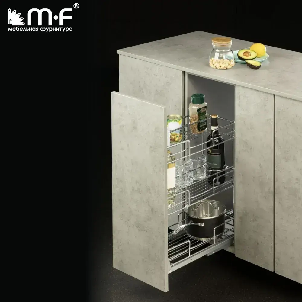 Бутылочница в нижнюю базу 300 мм с доводчиком