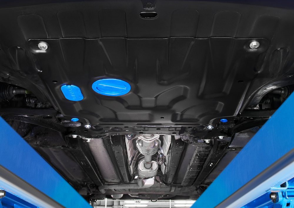 Защита картера и КПП Rival для Hyundai Solaris II (V - 1.4; 1.6) 2017-2020 2020-н.в./Kia Rio IV седан (V - 1.4; 1.6) 2017-2020 2020-н.в./Kia Rio X хэтчбек (V - 1.4; 1.6) 2020-н.в./Kia Rio X-Line хэтчбек (V - 1.4; 1.6) 2017-2021, сталь 1.5 мм, с крепежом, штампованная, 111.2369.1