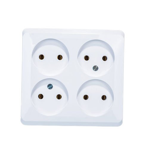 SCHNEIDER Этюд Розетка ОУ 4 мест. белый пластик.осн. PA16-205B