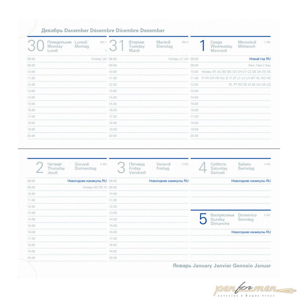 Еженедельник Letts Global Deluxe A6 кожа белые страницы (412 127343)