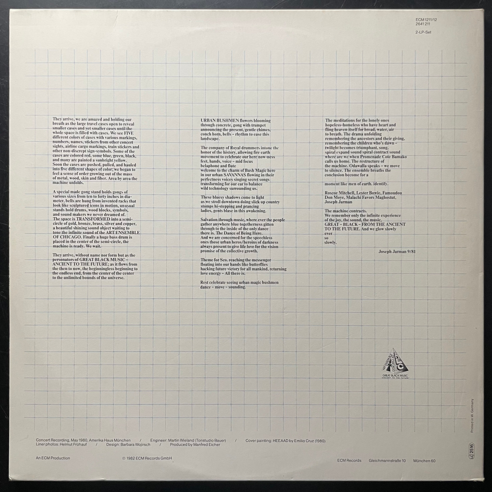 The Art Ensemble Of Chicago ‎– Urban Bushmen 2LP (Германия 1982г.) ECM