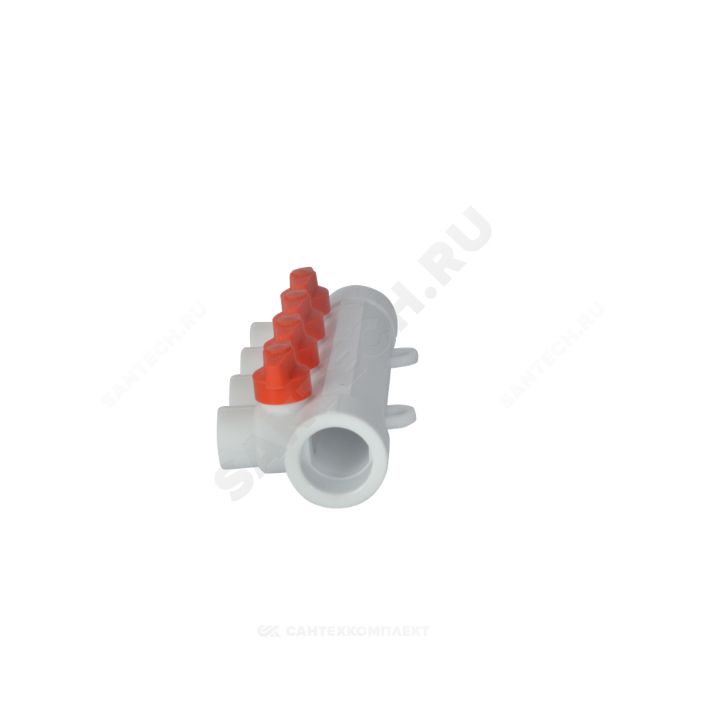Коллектор PP-R белый Дн 32х20 на 2 выхода с кранами VALFEX 101133202