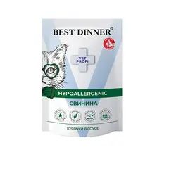 Best Dinner Vet Profi Hypoallergenic пауч для кошек (свинина) кусочки в соусе 85 гр