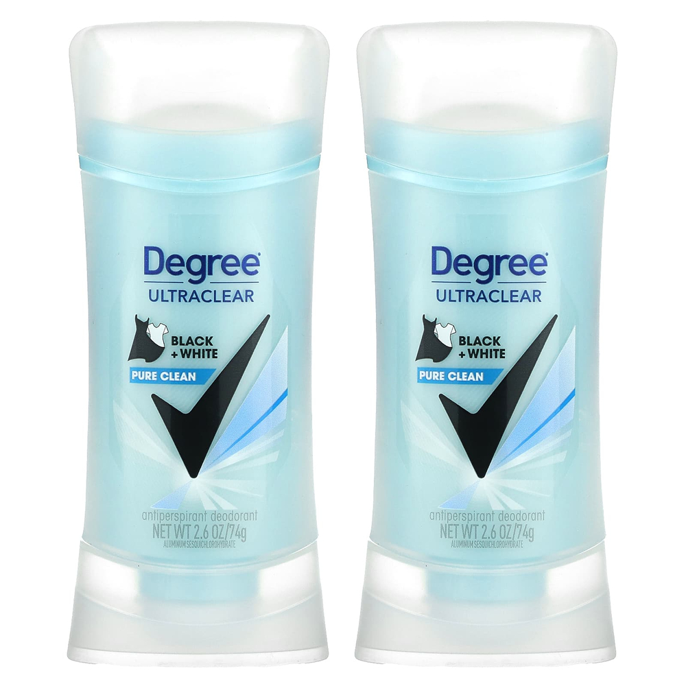 Degree, UltraClear, черный и белый, дезодорант-антиперспирант, 2 шт. в упаковке, 74 г (2,6 унции)