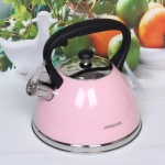 Чайник из нержавеющей стали 3л «ARCHIA» со свистком, розовый