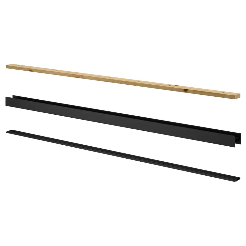 Рейка для коробки раздвижной двери - SKYTTA IKEA/ СКЮТТА ИКЕА, 200х8,1  см, черный/бежевый