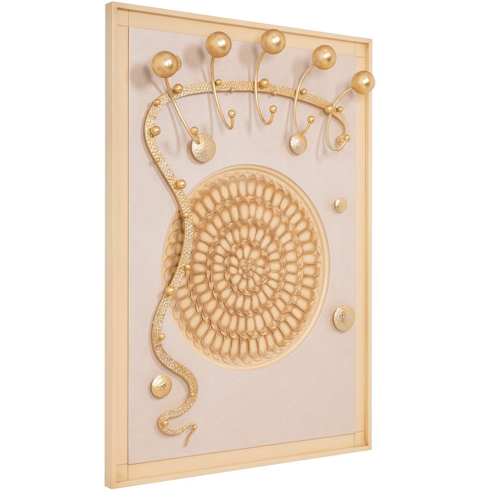 Вешалка настенная Heri 2 Айвори Мраморное золото