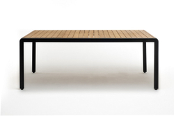 Обеденный стол из алюминия MAYA 200 см темный графит