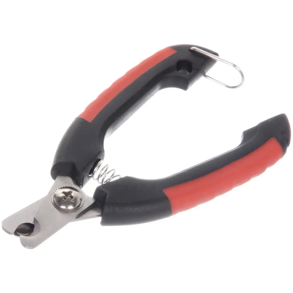 Когтерез для животных «ЗООУЛЬТРА», пружинный механизм, ручки прорезиненные, фиксатор ручек, цвет чёрный / красный, 12см