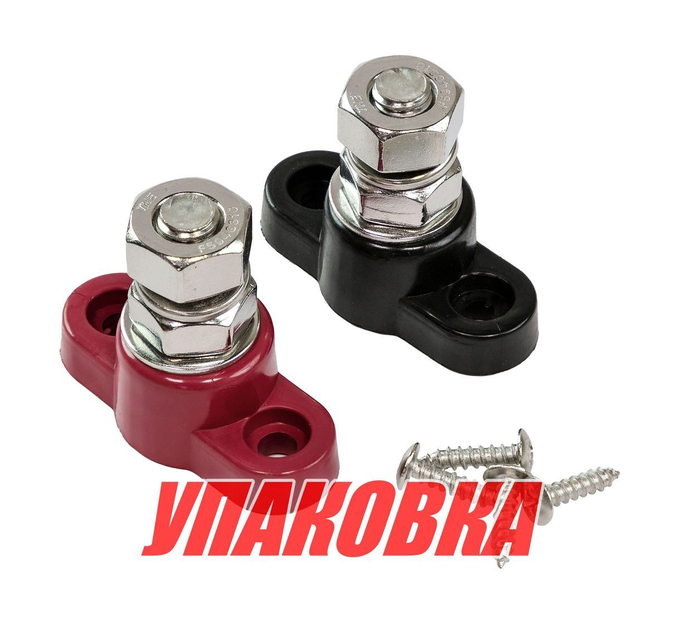 Клемма-штифт одинарная, M10, черная/красная (упаковка из 30 шт.)