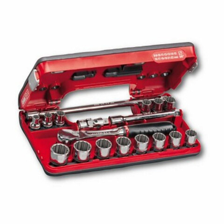 609 3/8 B Набор головок и аксессуаров с внутренним многогранником (18 предметов), USAG (Италия)