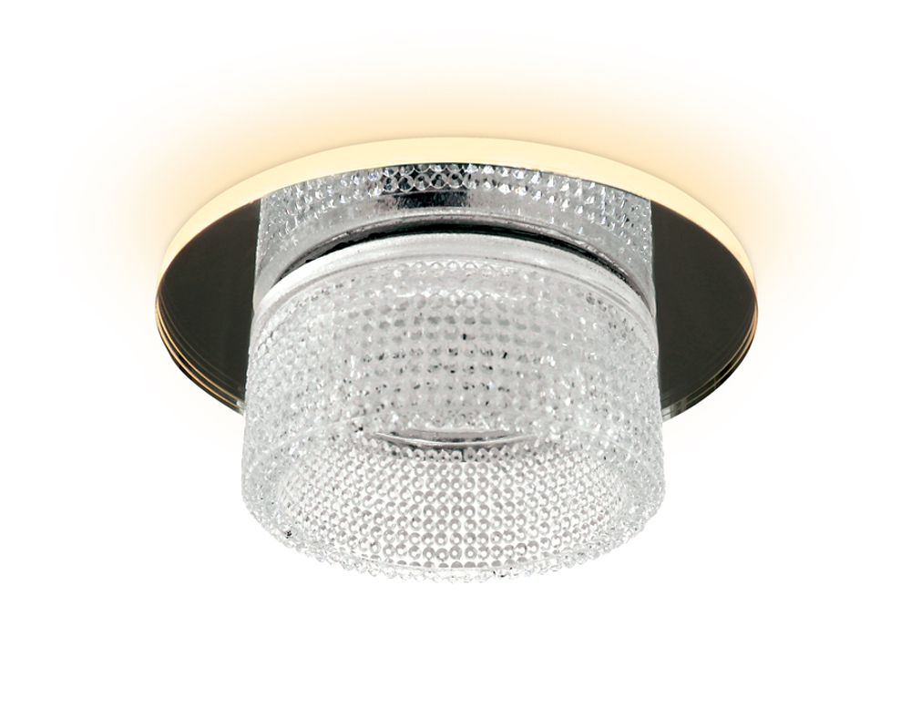 Встраиваемый точечный светильник TN350 CH/CL хром/прозрачный GU5.3+3W (LED WHITE) D95*45