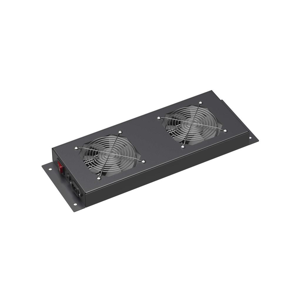 Потолочный модуль 2 вентилятора для крыши навесных и напольных 19" IT-корпусов ДКС серии STI/CQE шириной 600мм, RAL9005