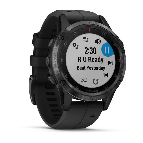 Мужские мультиспортивные часы Garmin Fenix 5 Plus Sapphire - черные с черным ремешком 010-01988-01