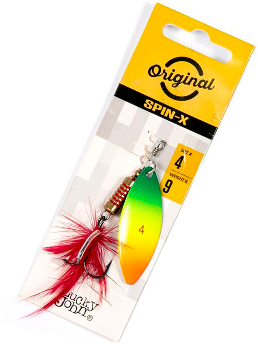 Блесна вращающаяся Lucky John SPIN X LONG 05 12,0г CR (5шт. в упк.)