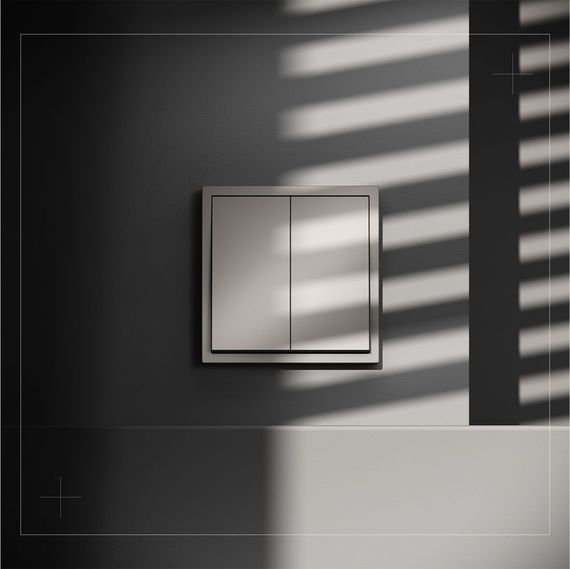 Проходной переключатель встраиваемый Voltum S70 двухклавишный 10А, (кашемир) VLS020303