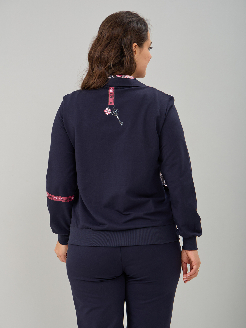 Костюм с брюками КБ-384/тсиний-пионы