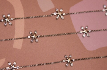 Цепь фианиты 1 мм цветок 10 мм