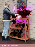 Стеллаж деревянный напольный Юск из массива сосны 3 полки, бейц